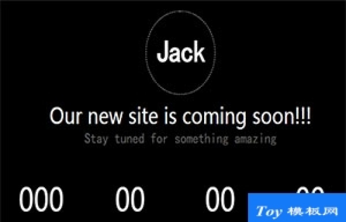 jack黑色大氣倒計時功能多用途單頁網站模板-Toy模板網編號17363
