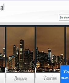city portal白色頁眉淺灰色3列單頁應用網(wǎng)站模板