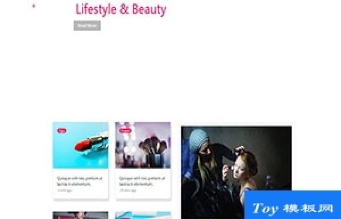Beauty時(shí)尚美容博主個(gè)人博客響應(yīng)式網(wǎng)站模板-Toy模板網(wǎng)編號(hào)17682