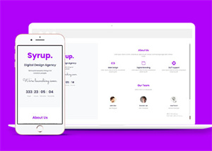 紫色設(shè)計師求職簡歷響應(yīng)式模板