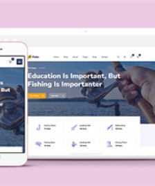 紫色響應(yīng)式釣魚配件商店HTML5模板