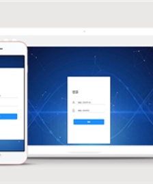 科技感藍(lán)色企業(yè)登錄注冊(cè)模板下載