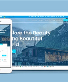 淺藍(lán)色旅游訂票單頁(yè)面網(wǎng)站HTML5模板-HTML5模板
