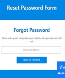 reset password form藍色背景重置密碼表格網(wǎng)站模板