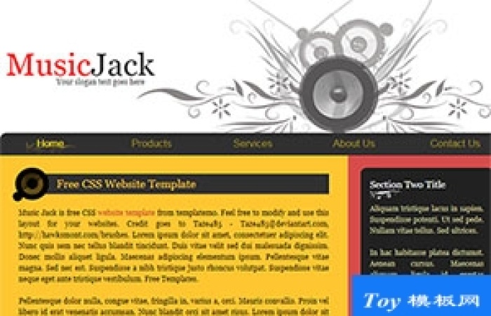 music jack固定寬度布局音樂網(wǎng)站模板-Toy模板網(wǎng)編號(hào)17464