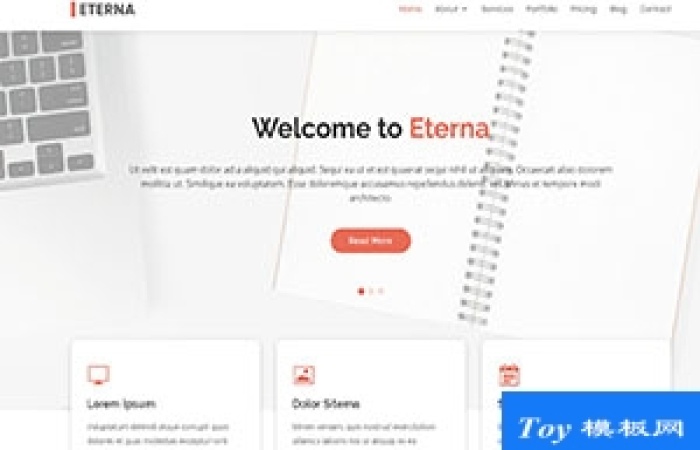 Eterna創(chuàng)新簡(jiǎn)約交互式引導(dǎo)程序web網(wǎng)站模板-Toy模板網(wǎng)編號(hào)17563