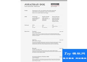 WEB DESIGNER 互聯(lián)網(wǎng)名片簡(jiǎn)歷模板-HTML5模板