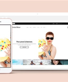 黑色簡潔時尚泳裝購物商城模板下載-HTML5模板