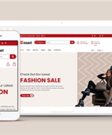 紅色精品時尚服裝店鋪電商HTML5模板