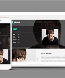 黑色寬屏半透明風(fēng)格設(shè)計(jì)人物介紹單頁(yè)模板