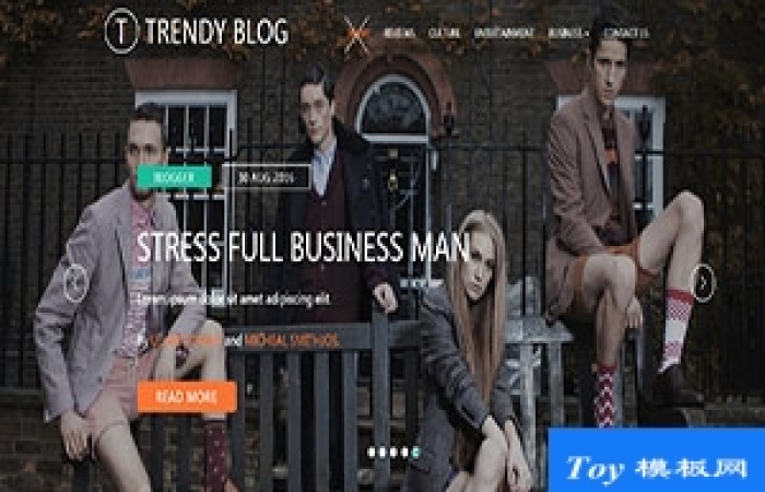 Trendy時(shí)尚雜志新聞社博客web網(wǎng)站模板-Toy模板網(wǎng)編號(hào)17385