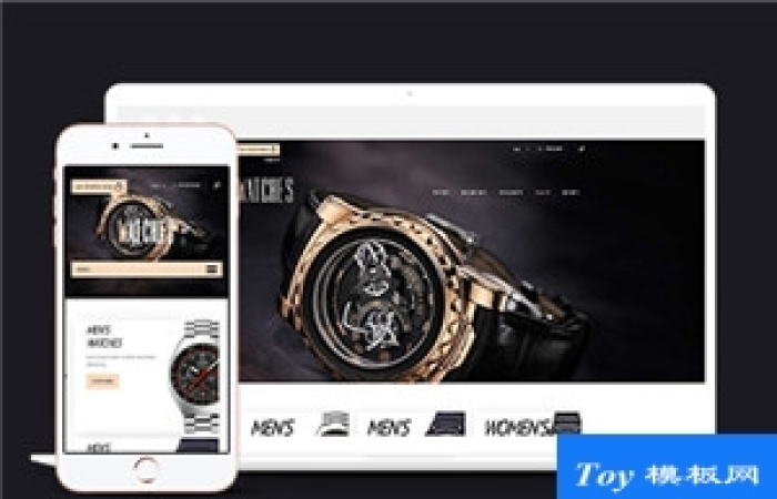 Watches黑色精致電子商務(wù)在線響應(yīng)式網(wǎng)站模板-Toy模板網(wǎng)編號(hào)17664