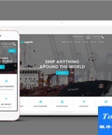 亮藍色海洋貨運物流公司企業(yè)模板