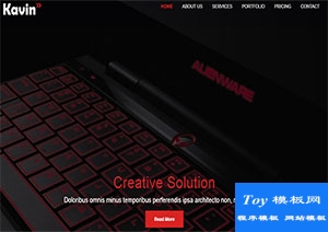 kavin黑色多用途公司有效響應(yīng)式web網(wǎng)站模板-HTML5模板