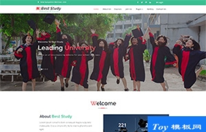 大學畢業(yè)典禮響應(yīng)式網(wǎng)站模板-Toy模板網(wǎng)編號18665