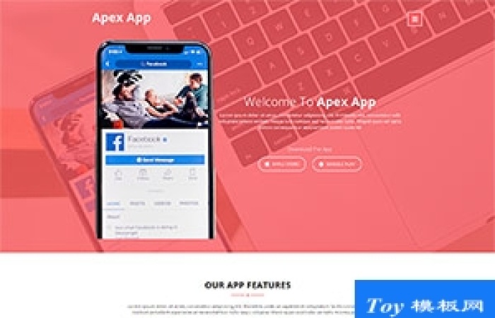 App小程序開發(fā)者企業(yè)官網(wǎng)響應(yīng)式模板-Toy模板網(wǎng)編號(hào)18705