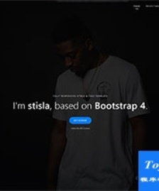 黑色大氣全屏個人主頁展示bootstrap4模板