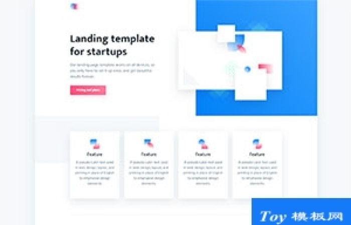 高品質(zhì)移動(dòng)初創(chuàng)公司落地頁(yè)html5模板-Toy模板網(wǎng)編號(hào)18346