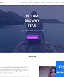 紫色web開發(fā)者求職簡歷網(wǎng)站模板-手機模板