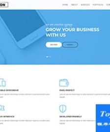 藍色清爽設計bootstrap單頁模板
