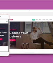 簡約粉色商業(yè)財務(wù)咨詢公司網(wǎng)站模板-HTML5模板