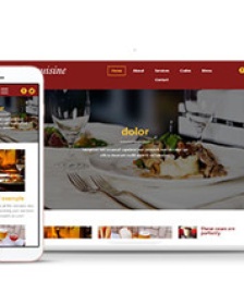 深色美食酒店網站多頁面HTML5模板