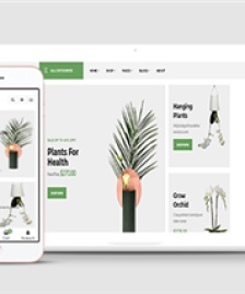 綠色盆景銷售電商通用響應式HTML5模板下載