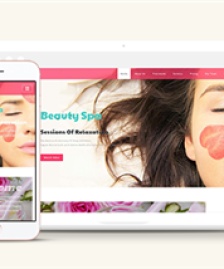 粉色唯美女性美容護膚SPA會所單頁網(wǎng)站模板-HTML5模板