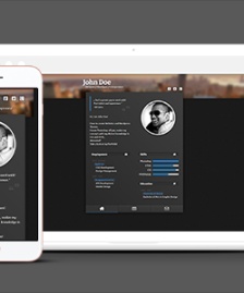 黑色大氣個性名片HTML5網頁模板-HTML5模板