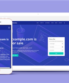 藍(lán)色全屏域名服務(wù)代理商HTML5網(wǎng)站模板