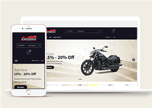 黑色炫酷大氣摩托車零件配件商店網(wǎng)站模板-HTML5模板