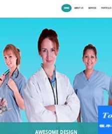 Medical整潔健康醫(yī)療團隊醫(yī)院全面響應(yīng)式網(wǎng)站布局