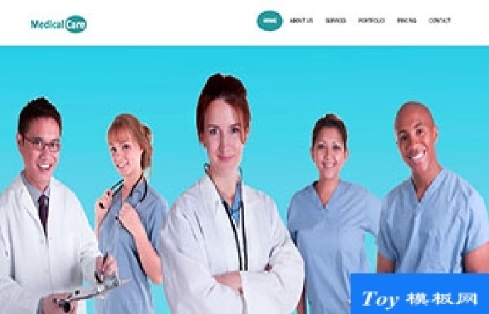 Medical整潔健康醫(yī)療團隊醫(yī)院全面響應式網(wǎng)站布局-Toy模板網(wǎng)編號17031