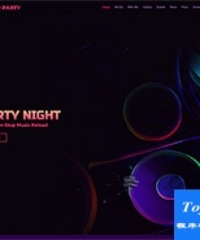 紫色漸變炫彩音樂party響應(yīng)式網(wǎng)站模板