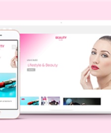 浪漫溫馨粉色女性化妝品公司企業(yè)網(wǎng)站模板-HTML5模板