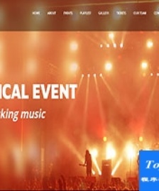 Music黃色燈光搖滾樂隊主題web網(wǎng)站首頁模板