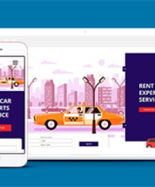 粉色一站式商務(wù)租車平臺(tái)HTML5網(wǎng)站模板