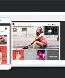 灰色背景女性時尚潮流服裝商城網(wǎng)站模板-HTML5模板