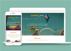 寬屏大氣游戲應(yīng)用商店單頁網(wǎng)站模板-HTML5模板