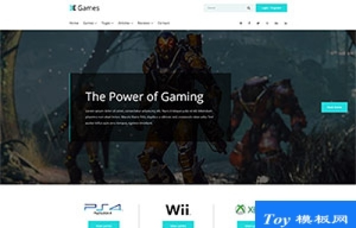游戲game門戶新聞網(wǎng)站響應(yīng)式模板-Toy模板網(wǎng)編號18892