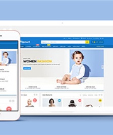 藍色大氣商品市場網(wǎng)站模板下載-HTML5模板