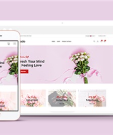 粉色簡約浪漫鮮花店在線電商網站模板-HTML5模板