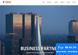 tokyo大氣藍(lán)色高樓城市響應(yīng)式企業(yè)web網(wǎng)站模板-CSS模板