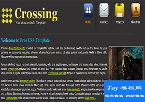 crossing黃色灰色交叉標(biāo)準(zhǔn)式網(wǎng)站布局web模板
