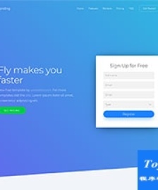 藍(lán)色漸變css3斜線APP登錄頁網(wǎng)頁模板