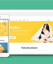 精美黃色網(wǎng)上寵物用品銷售網(wǎng)站模板-HTML5模板