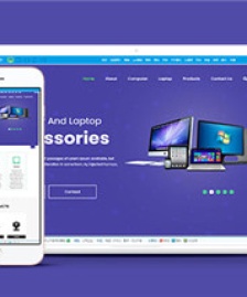 紫色電腦辦公產(chǎn)品網(wǎng)站多頁面HTML5模板