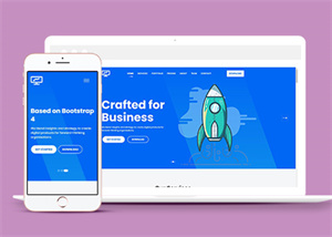 響應(yīng)式藍色圖形設(shè)計Bootstrap網(wǎng)站模板-HTML5模板