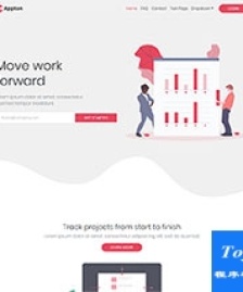 Appton插畫風(fēng)格應(yīng)用設(shè)計(jì)公司企業(yè)模板-HTML5模板