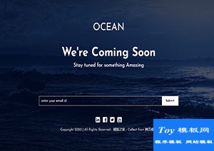 Ocean藍(lán)色ui海洋屏保單頁(yè)網(wǎng)站響應(yīng)式主題模板-手機(jī)模板